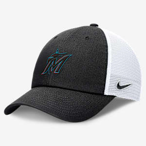 Miami Marlins Evergreen Club Men's Nike MLB Trucker Adjustable Hat